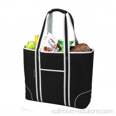 Picnic at Ascot Bold Large Insulated Picnic Tote - Black and White